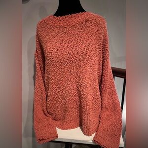 Listicle Textured Coral Sweater